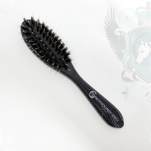 Small Boar Bristle & Nylon Greyhound Brush - Black